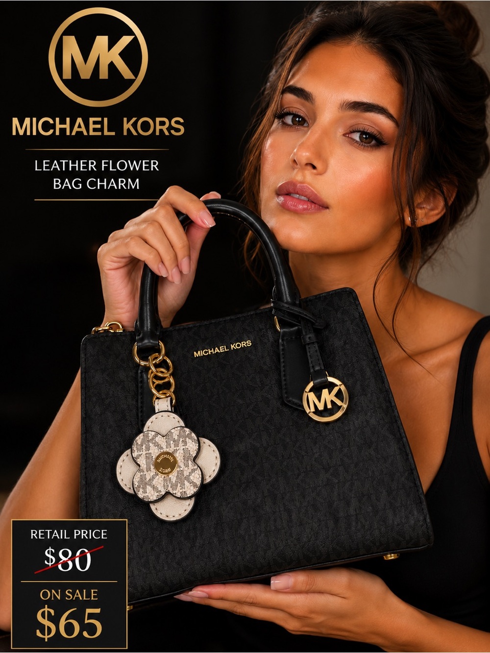 Michael Kors Leather Flower bag Charm
